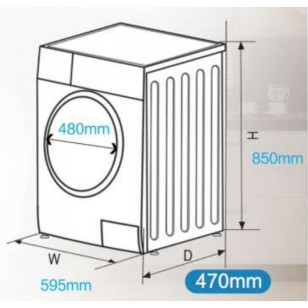 MIDEA 美的 MFL80S14 8公斤 1400轉 前置式薄身變頻蒸氣洗衣機